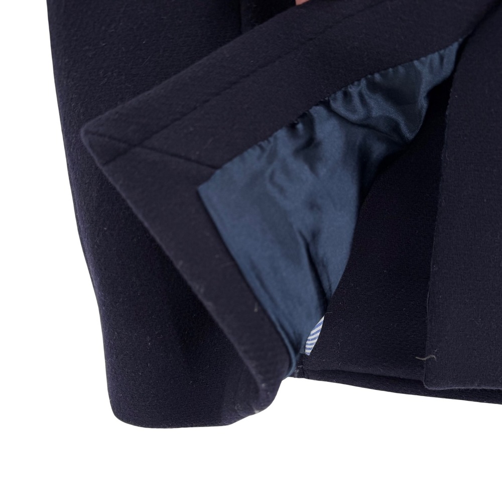 Vintage J. Crew Womens Pea Coat 00‎ Navy Blue Double Breasted Stadium Cloth - Picture 11 of 12